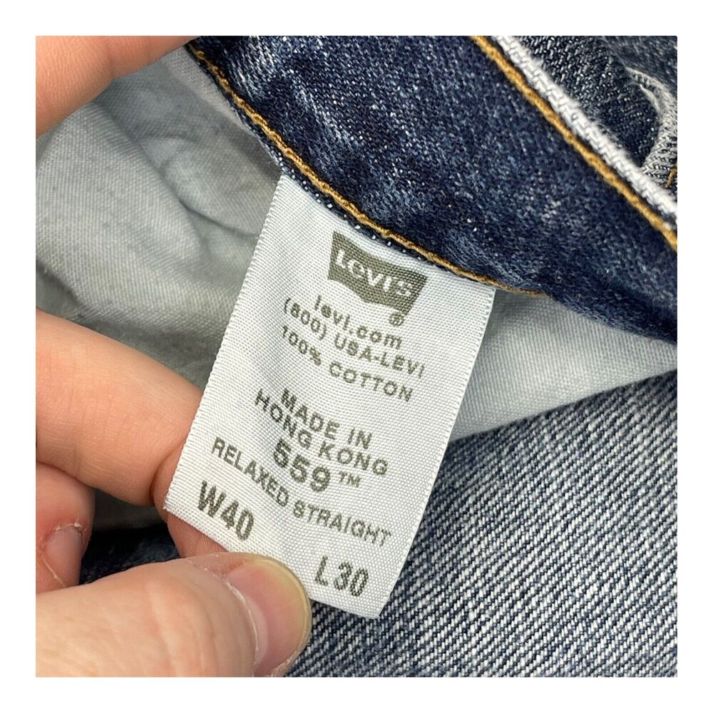 Levi’s 559 Men’s Jeans Blue Relaxed Straight Denim Stretch Measures 39x26.5 - Picture 3 of 13